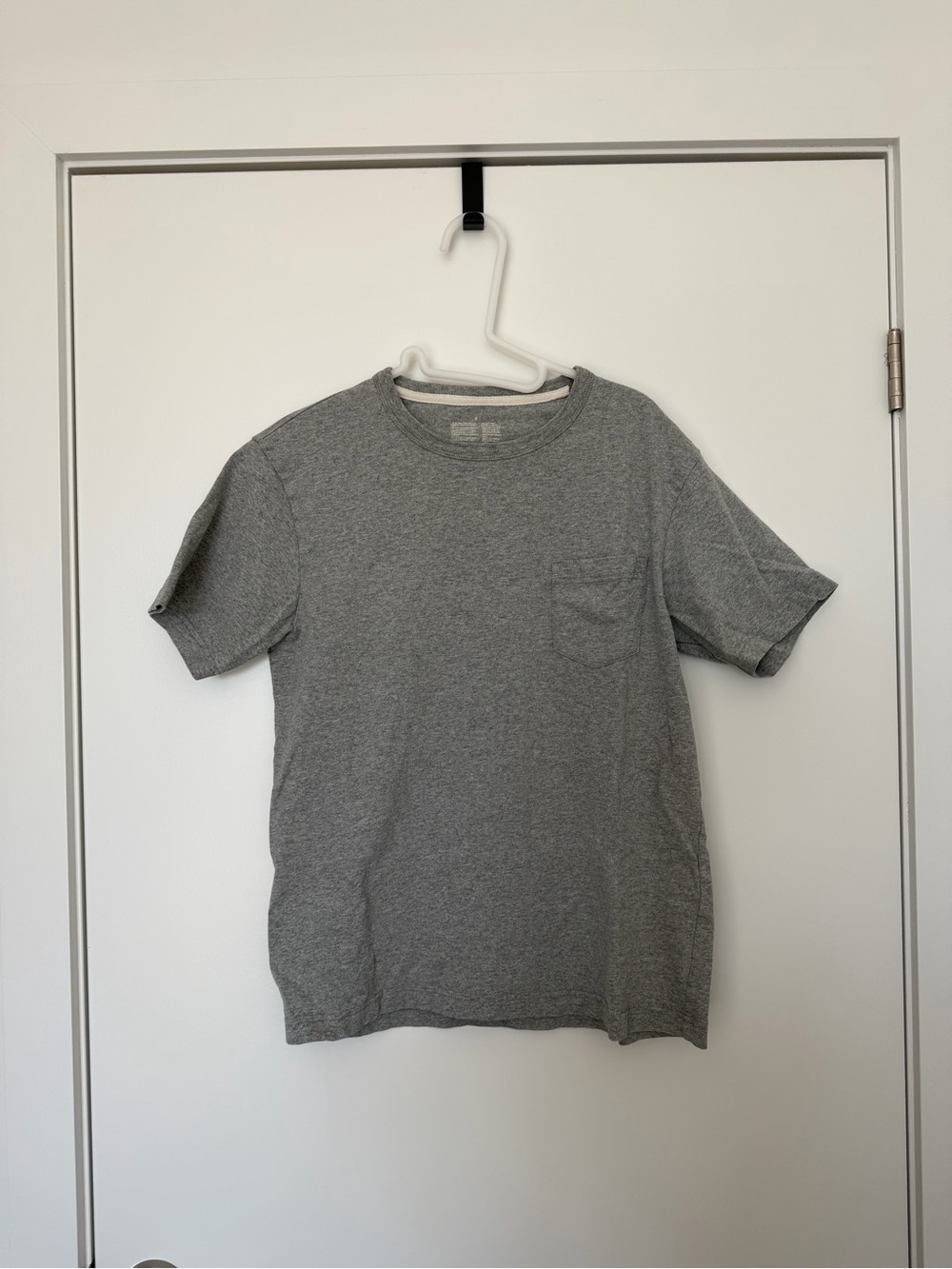 Muji Gray Crewneck Short Sleeve Tee with Chest Pocket